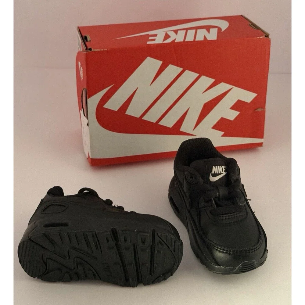 Nike Air Max 90 Toddler Size 4C Black Athletic Running Walking Shoes Sneakers